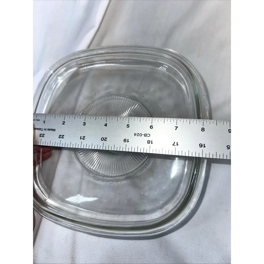 Pyrex P-9 C-1 Clear Square Casserole Replacement Lid With Knob Fits 8
